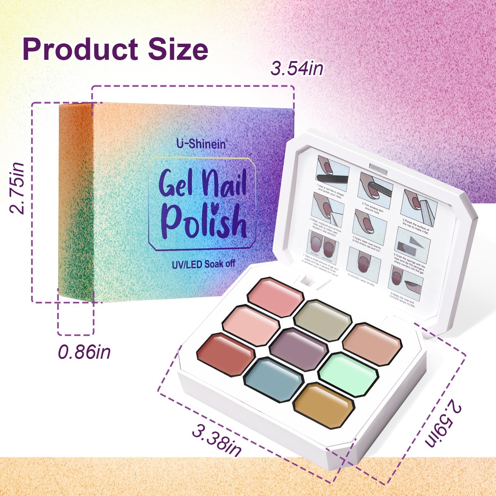 Sealed gel bottles inside protective case for home-use longevity.