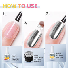 Close-up of U-Shinein nail design using metallic painting gel