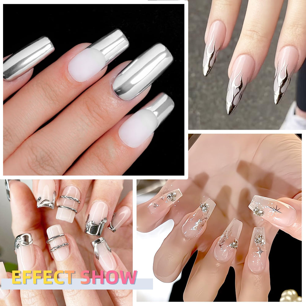 U-Shinein metallic painting gel used for 3D nail art highlights