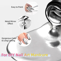 U-Shinein mirror-silver gel under UV lamp for long-lasting shine