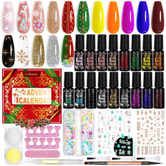 U-Shinein Advent Calendar 24-day pack with festive shades for holiday countdown nails.