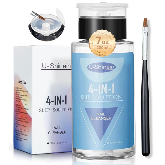 U-Shinein Nail Slip Solution bottle top enables precise, mess-free dispensing.
