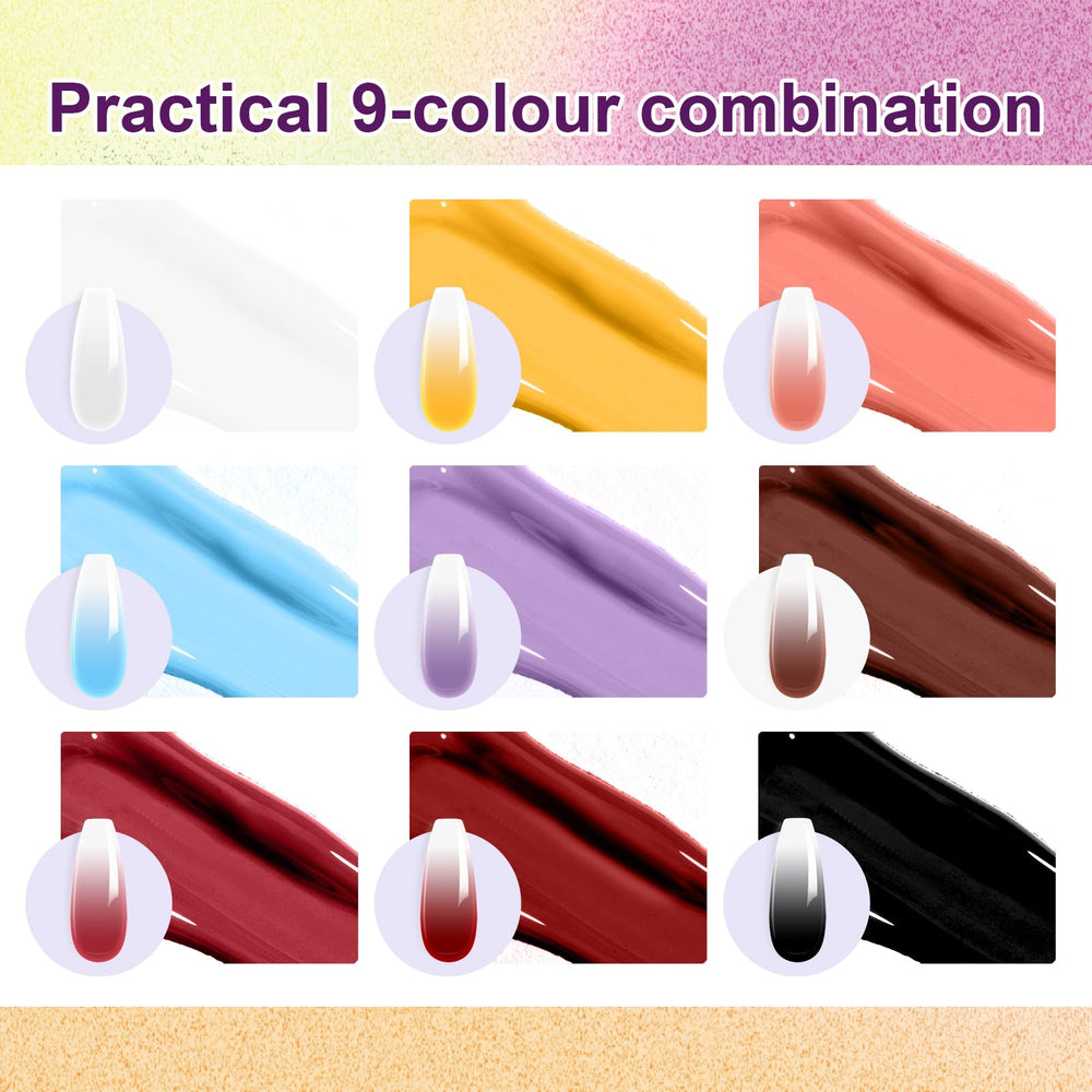 U-Shinein ombre gel nail polish swatches showing rich pigment blends
