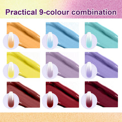 U-Shinein ombre gel polish swatches show vibrant color payoff