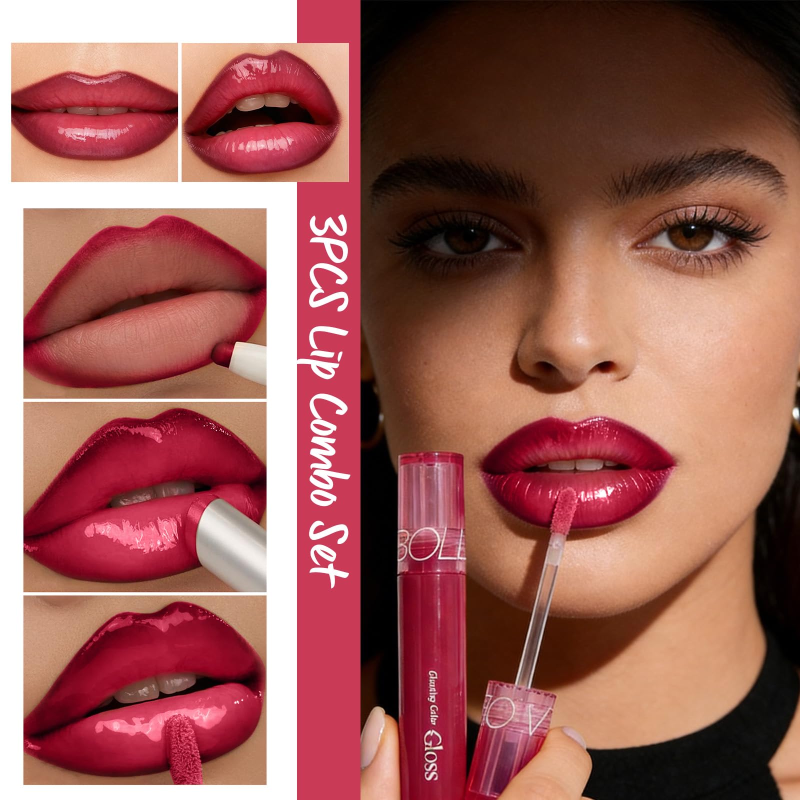 U-Shinein Pink Lip Kit lipliner used for precise contour and long wear.
