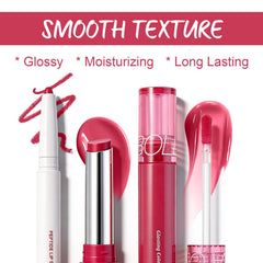 U-Shinein Pink Lip Kit lipstick swatch showing rich color payoff.