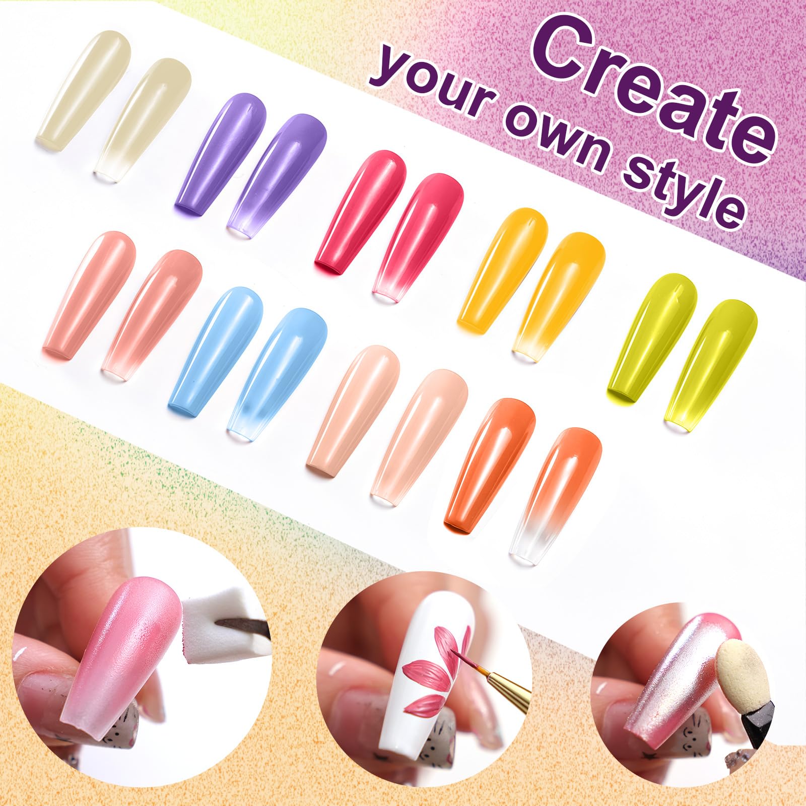 U-Shinein premium nail sponges offer sturdy, reusable blending for crisp gradients.