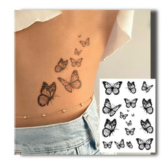 UBICA butterfly tattoo sheet 01 on skin for durable party-ready art