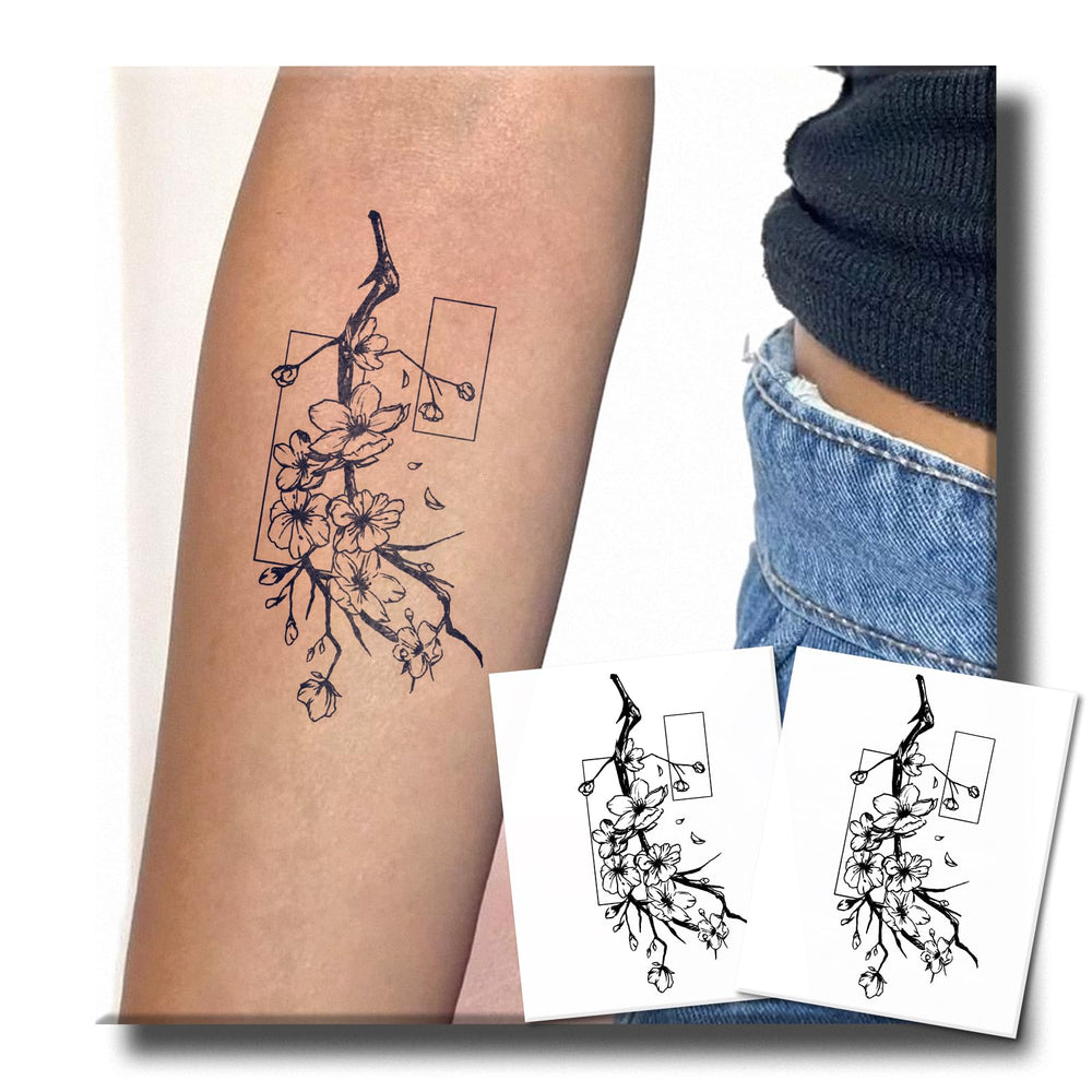 UBICA cherry blossom tattoo sheet design for easy temporary body art