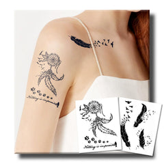 UBICA dreamcatcher tattoo design on skin; whimsical, temporary art for arms or neck.