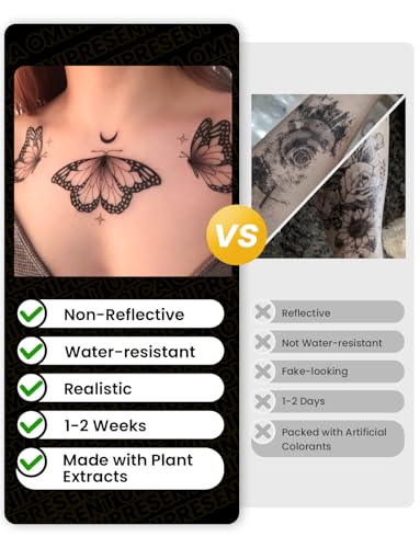 UBICA easy apply tattoos with wet transfer and press