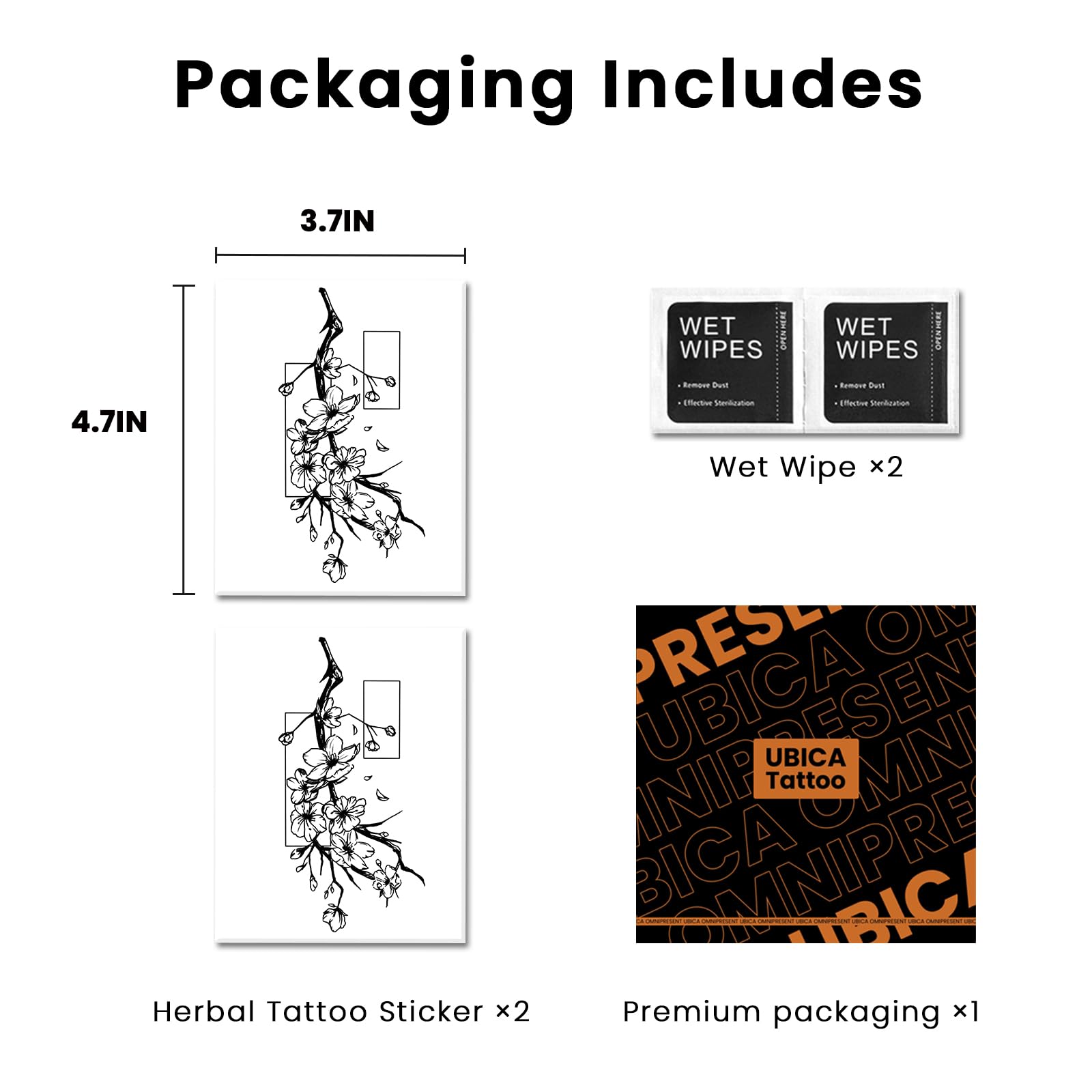 UBICA gift-ready packaging with two sheets and accessories