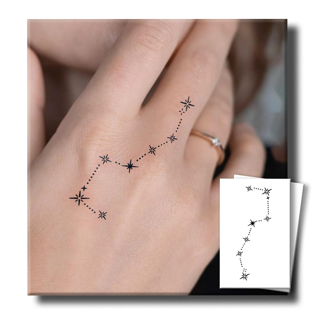 UBICA jagua tattoo Big Dipper on two sheets for long-lasting temporary art