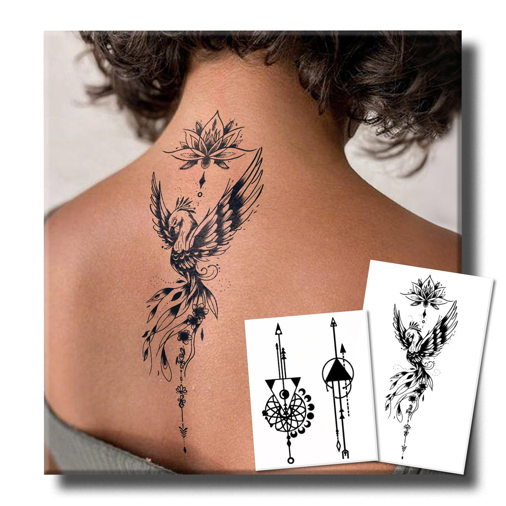 UBICA phoenix-lotus-back-tattoo design for bold, long-lasting body art