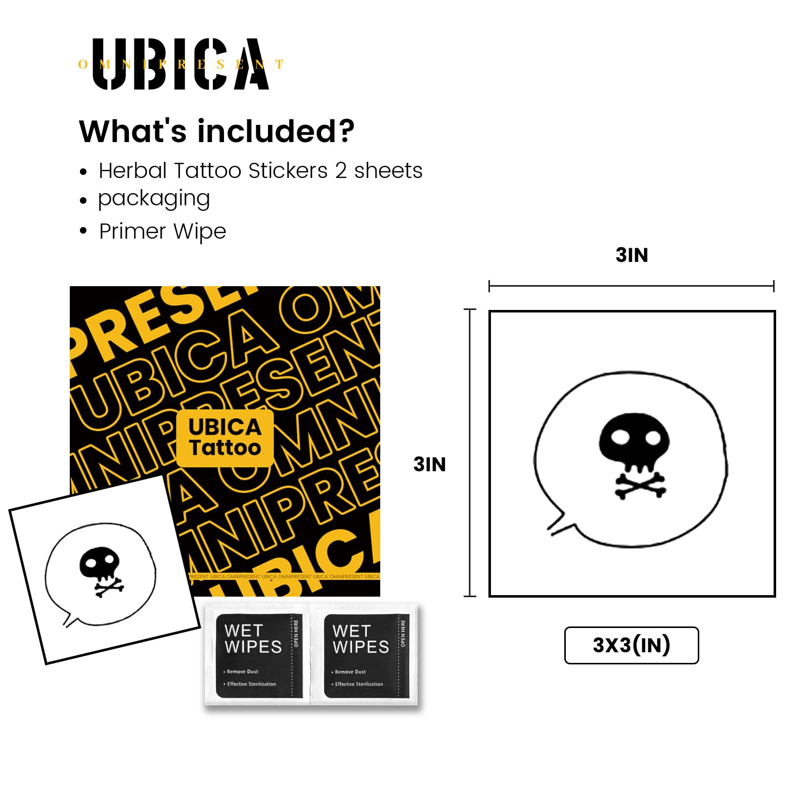 UBICA real-look tattoo sticker offers realistic design for everyday wear.
