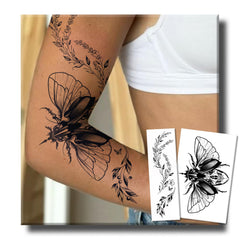 UBICA Tattoo Tech beetle wing dynamic design on arm, waterproof and long-lasting.