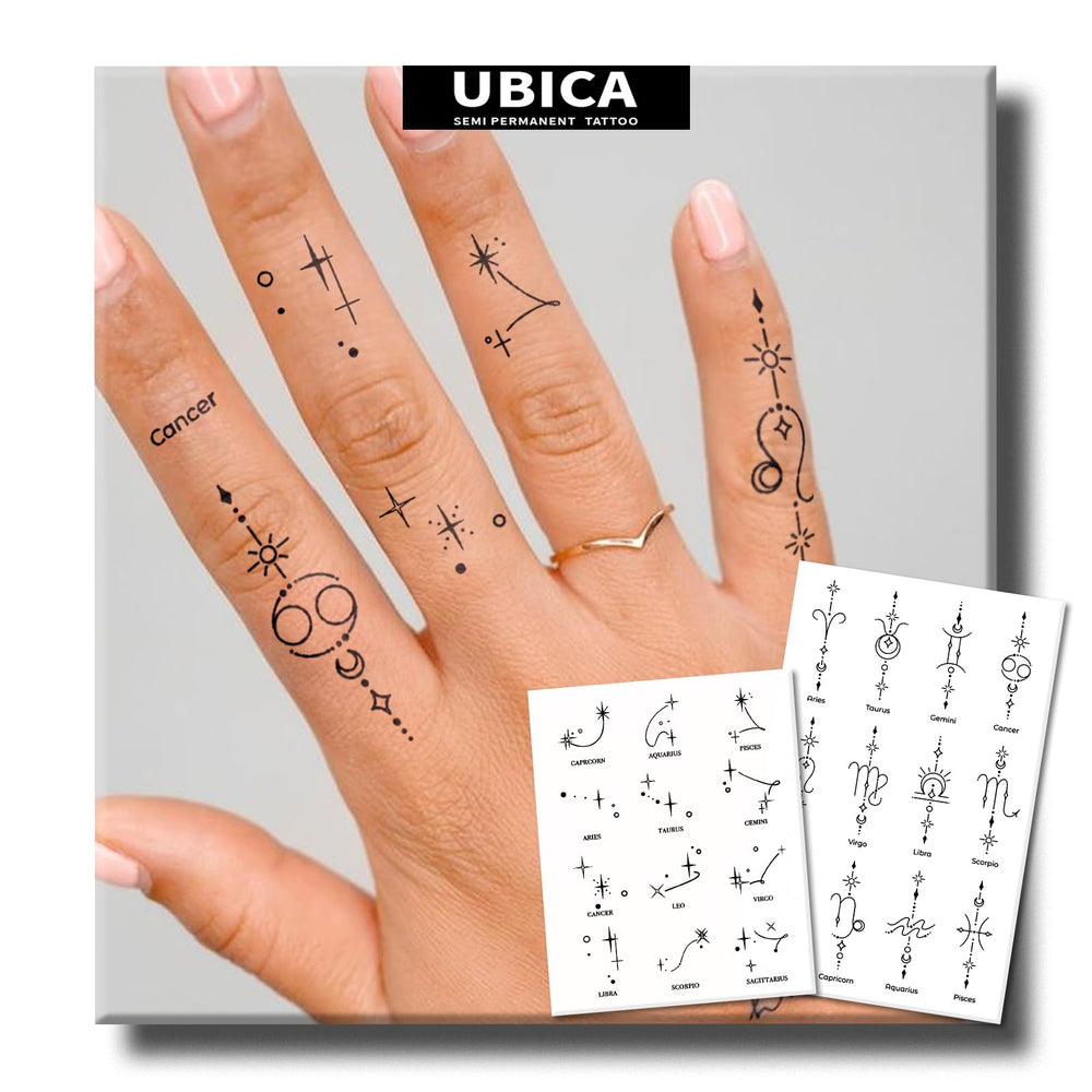 UBICA Tattoo Tech Zodiac constellation design A for subtle wrist wear with crisp lines