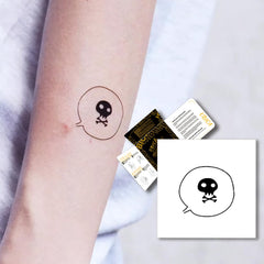 UBICA skull 3x3in tattoo sticker for long-lasting style up to 1-2 weeks.