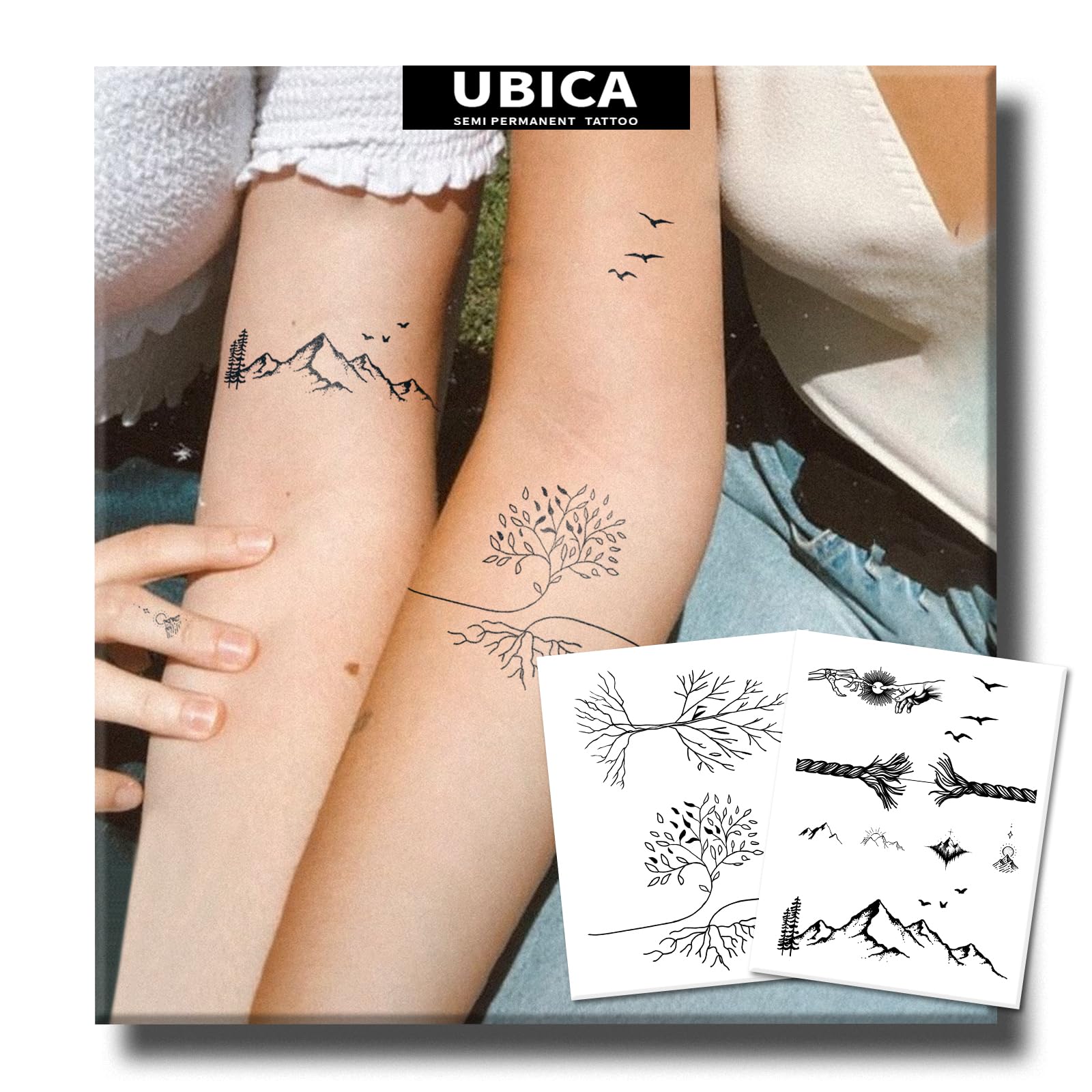 UBICA Tree of Life forearm tattoo design for minimalist, long-lasting wear.