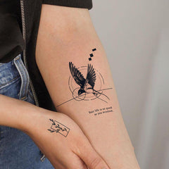 UBICA waterproof temporary tattoo; ideal for swimming and travel.