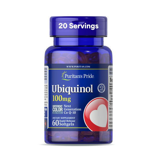 Puritan's Pride Ubiquinol 100 mg rapid-release softgels bottle