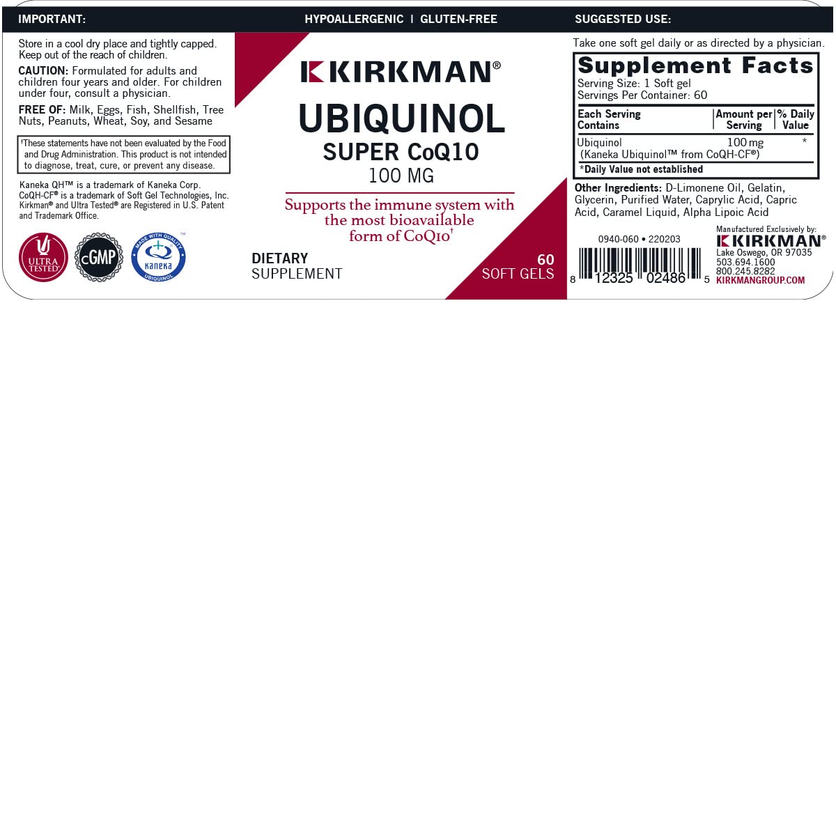 Soft-gel capsules of Ubiquinol 100 mg Super CoQ10