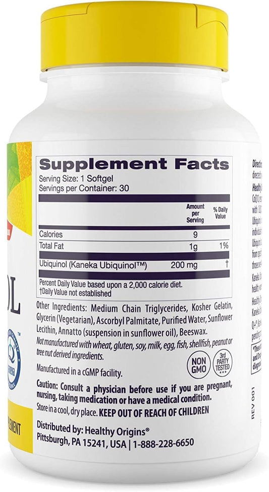 Graphic illustrating ubiquinol as active CoQ10 200 mg
