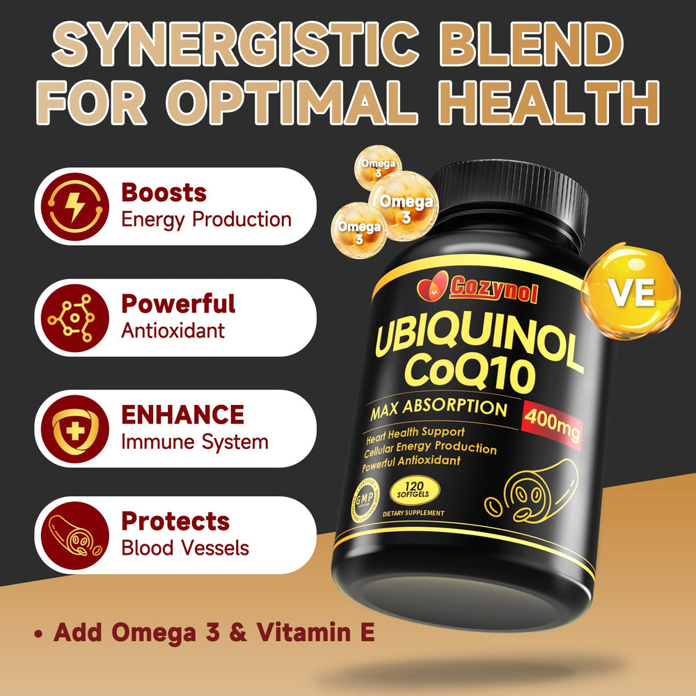 Vitamin E and Omega-3 ingredients accompanying CoQ10