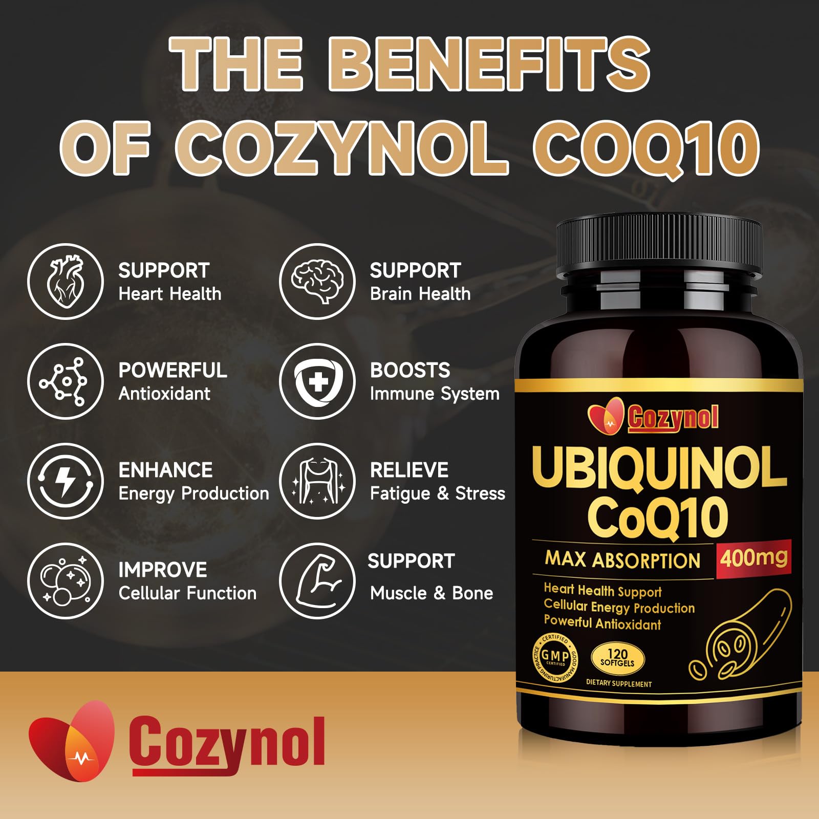 Bottle with product packaging and label