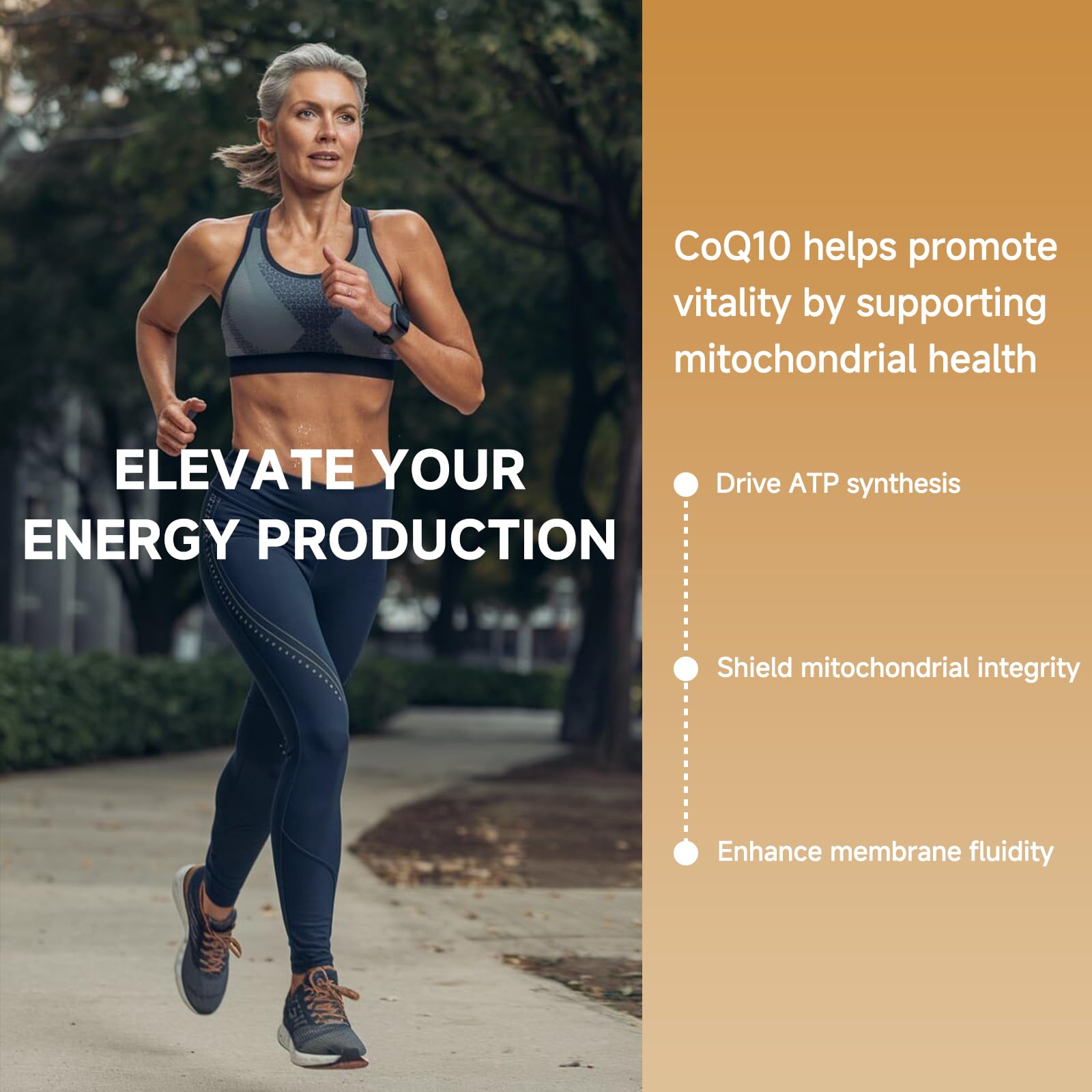 Close-up of Ubiquinol CoQ10 400mg softgels capsules