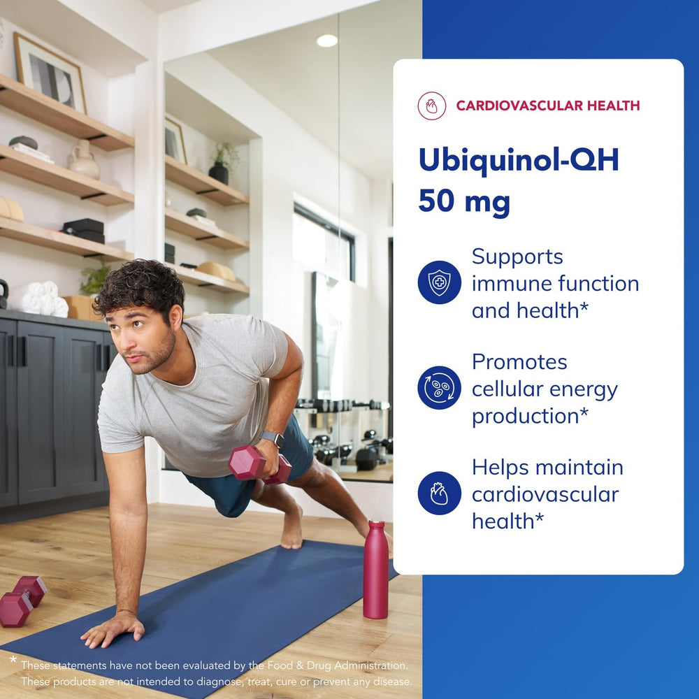 Supplement facts label for Ubiquinol-QH 50 mg