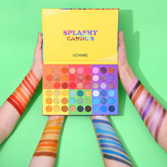 Blendable texture demo from UCANBE Splashy Candies shades on the eye area.