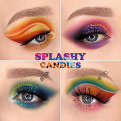 Creative looks idea board using UCANBE Splashy Candies palette for inspiration.