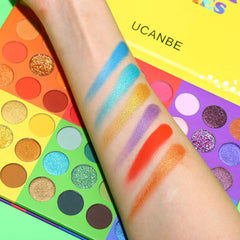 Waterproof finish concept illustrated for UCANBE Splashy Candies palette longevity.