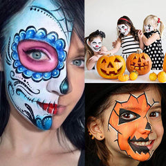 Party-ready face and body art suitable for events and celebrations.