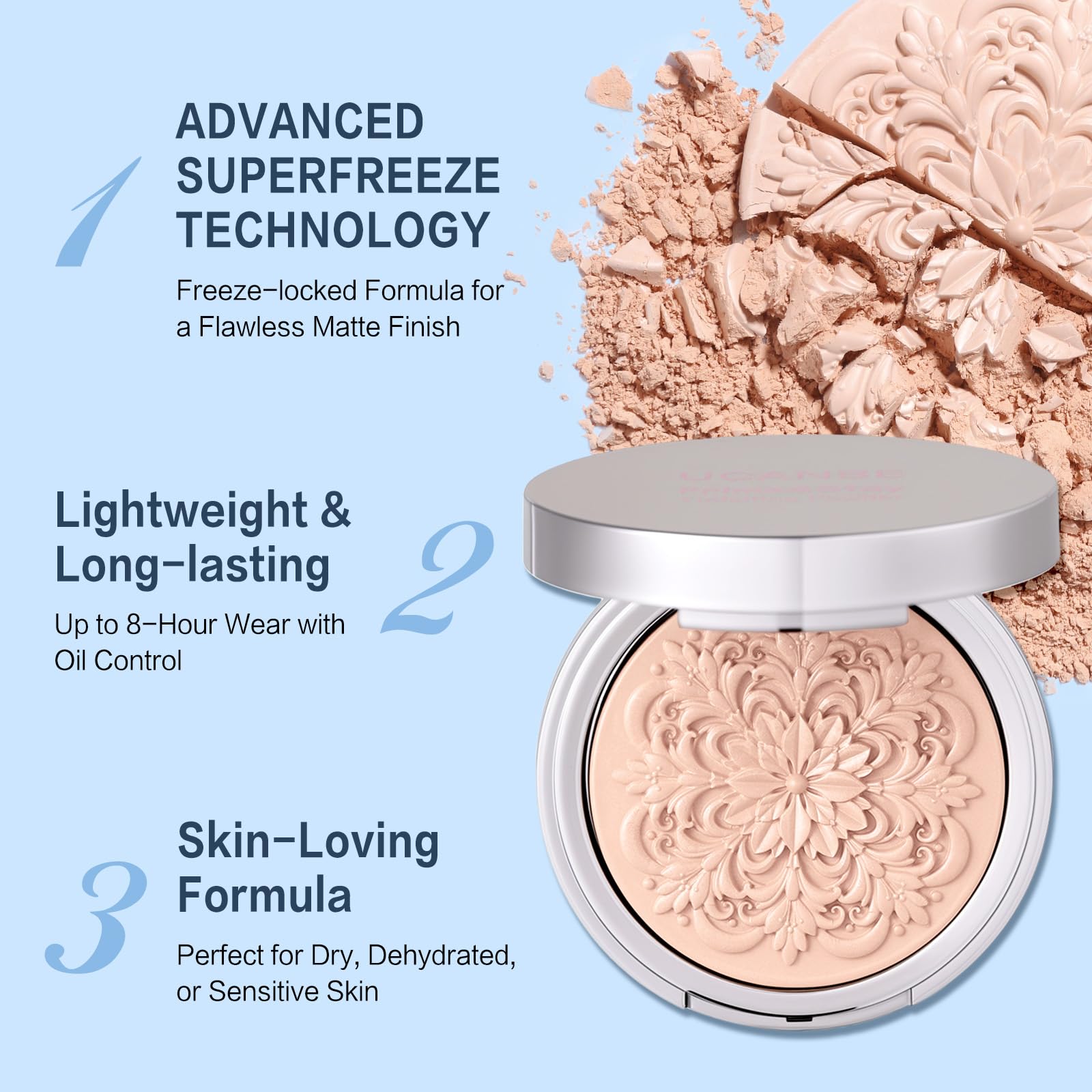UCANBEMAKEUP SuperFreeze light shade matches fair-to-light tones.