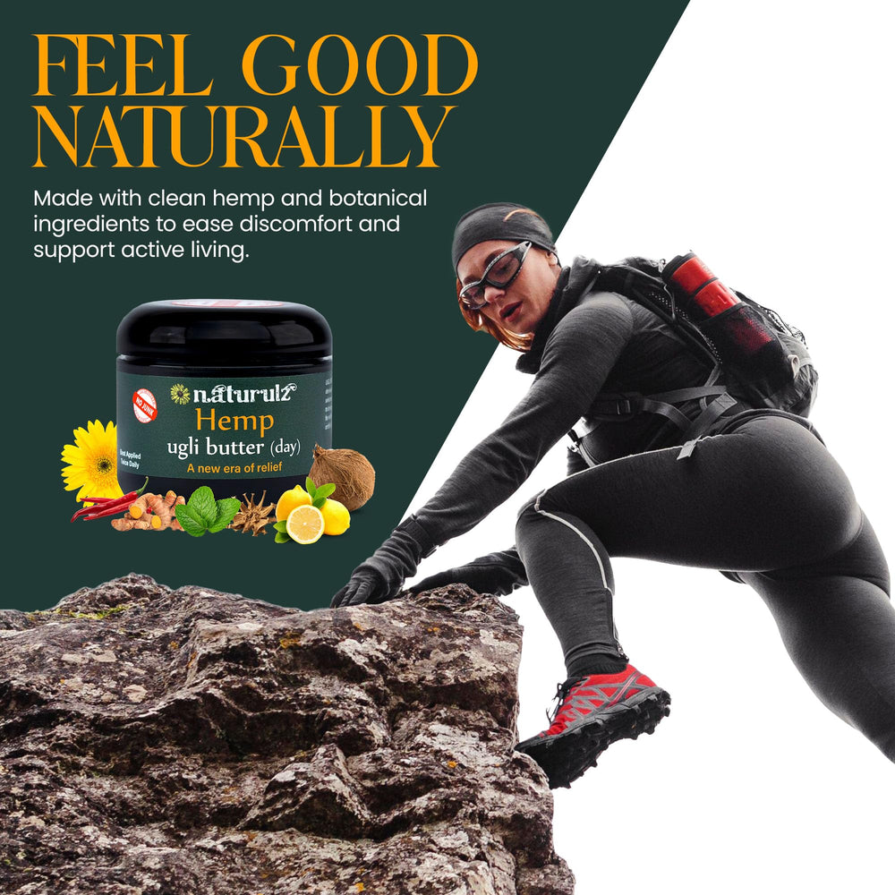 Applying Ugli Butter Daytime Hemp to the skin for relief