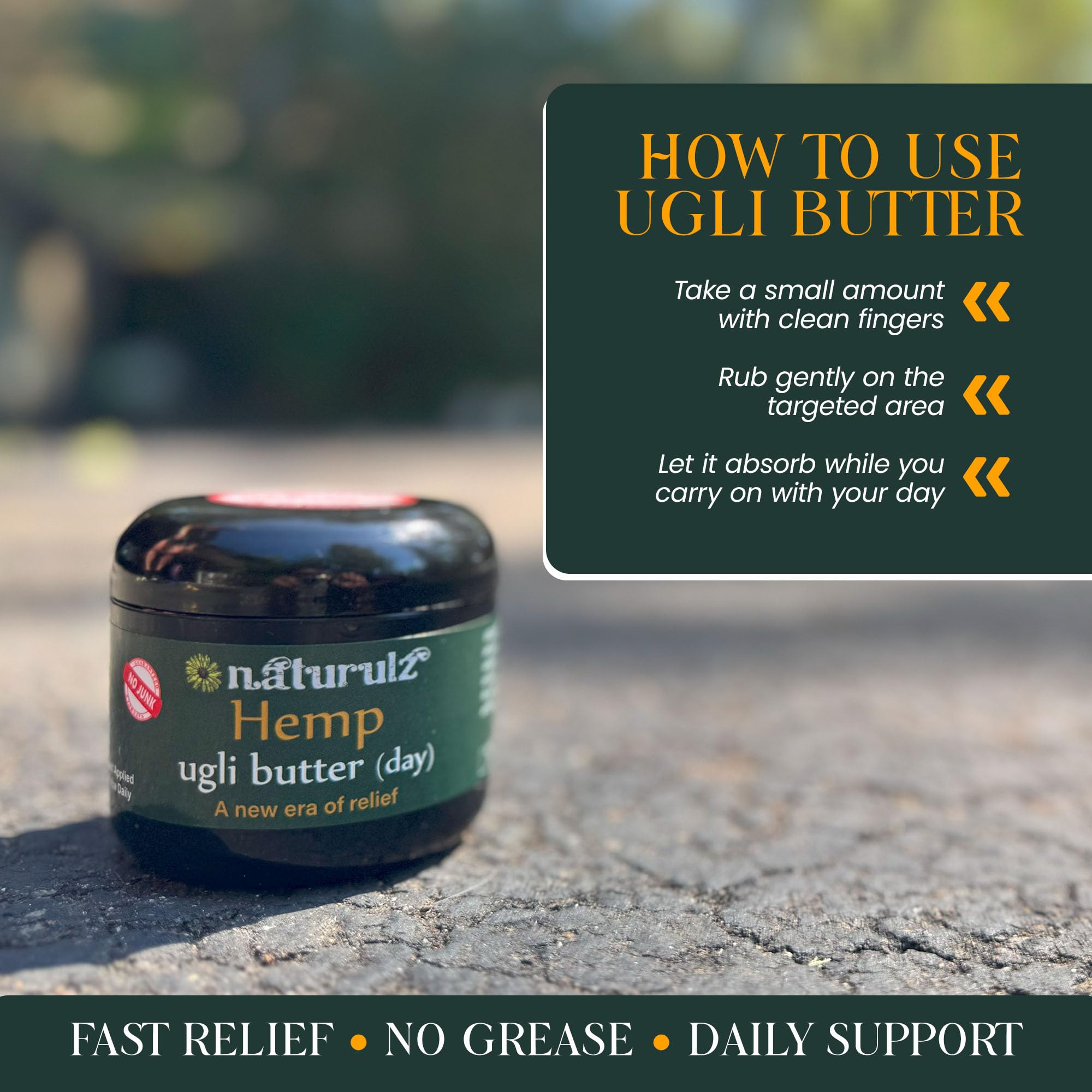 Ugli Butter Daytime Hemp branding and 4oz packaging