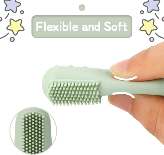 30 baby toothbrushes arranged together