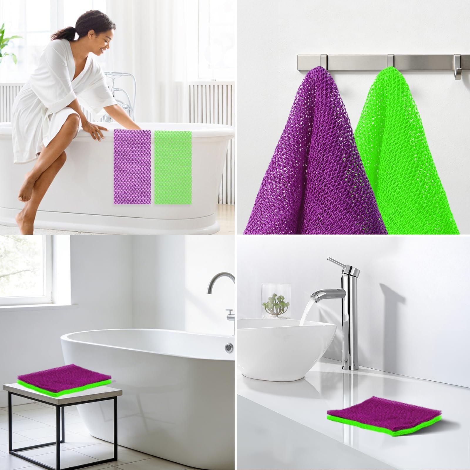 UJFQBH African Net Sponge shareable two-piece pack keeps a spare handy.