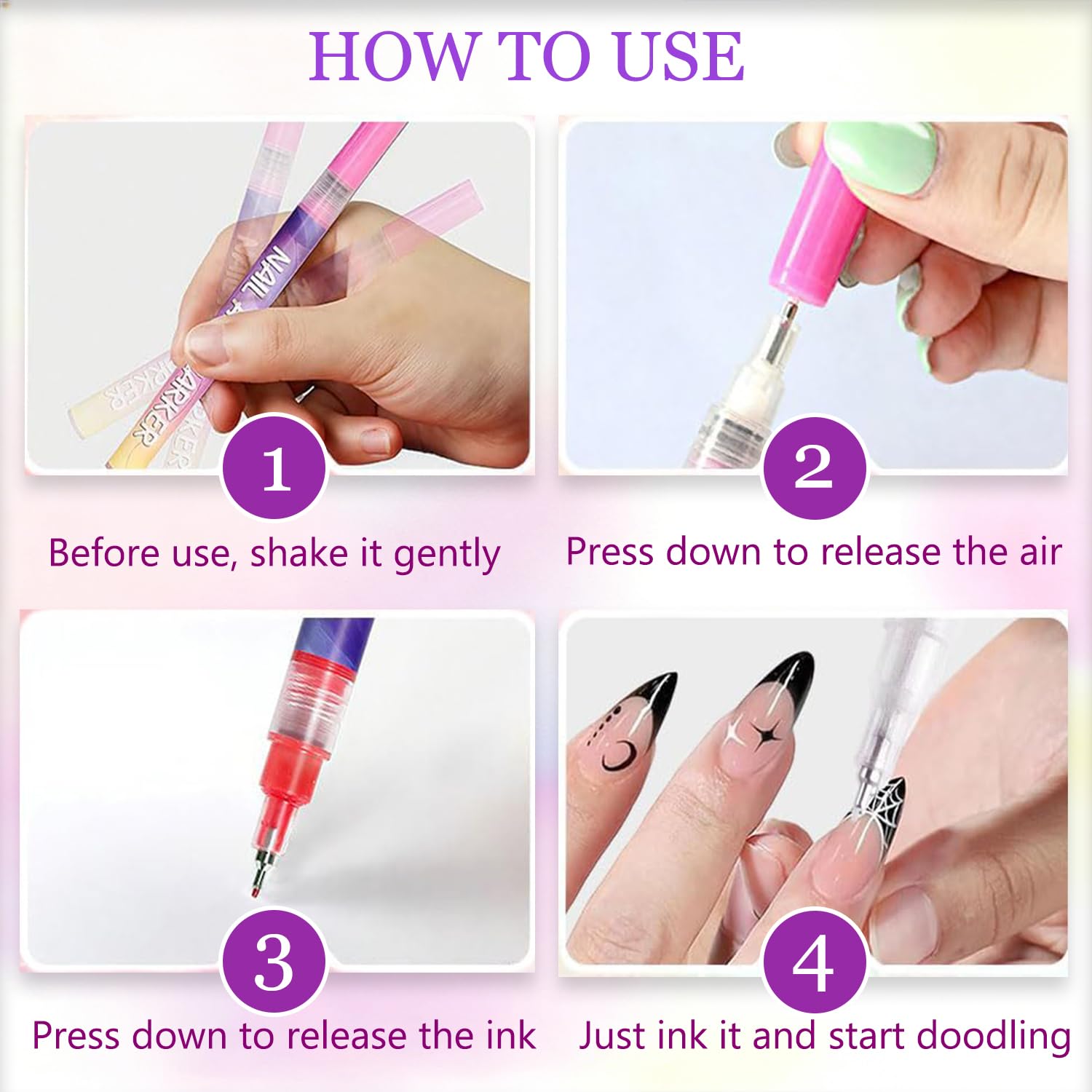 UKM multi-surface nail art pens for nails and crafts