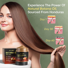 ulluxe Batana Oil on damp hair adds natural shine and moisture