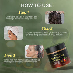 ulluxe Batana Oil packaging close-up showcases vitamin-rich formula for hair strength