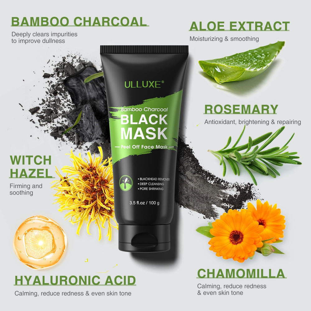 Texture du masque charbon Ulluxe prête à adhérer à la peau.