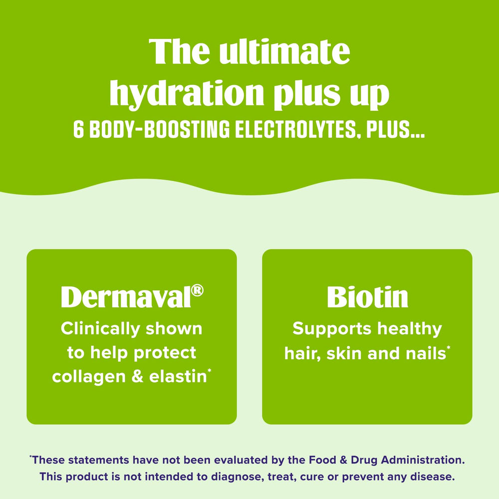 Dermaval and Biotin ingredients in Ultima Collagen Defense electrolytes