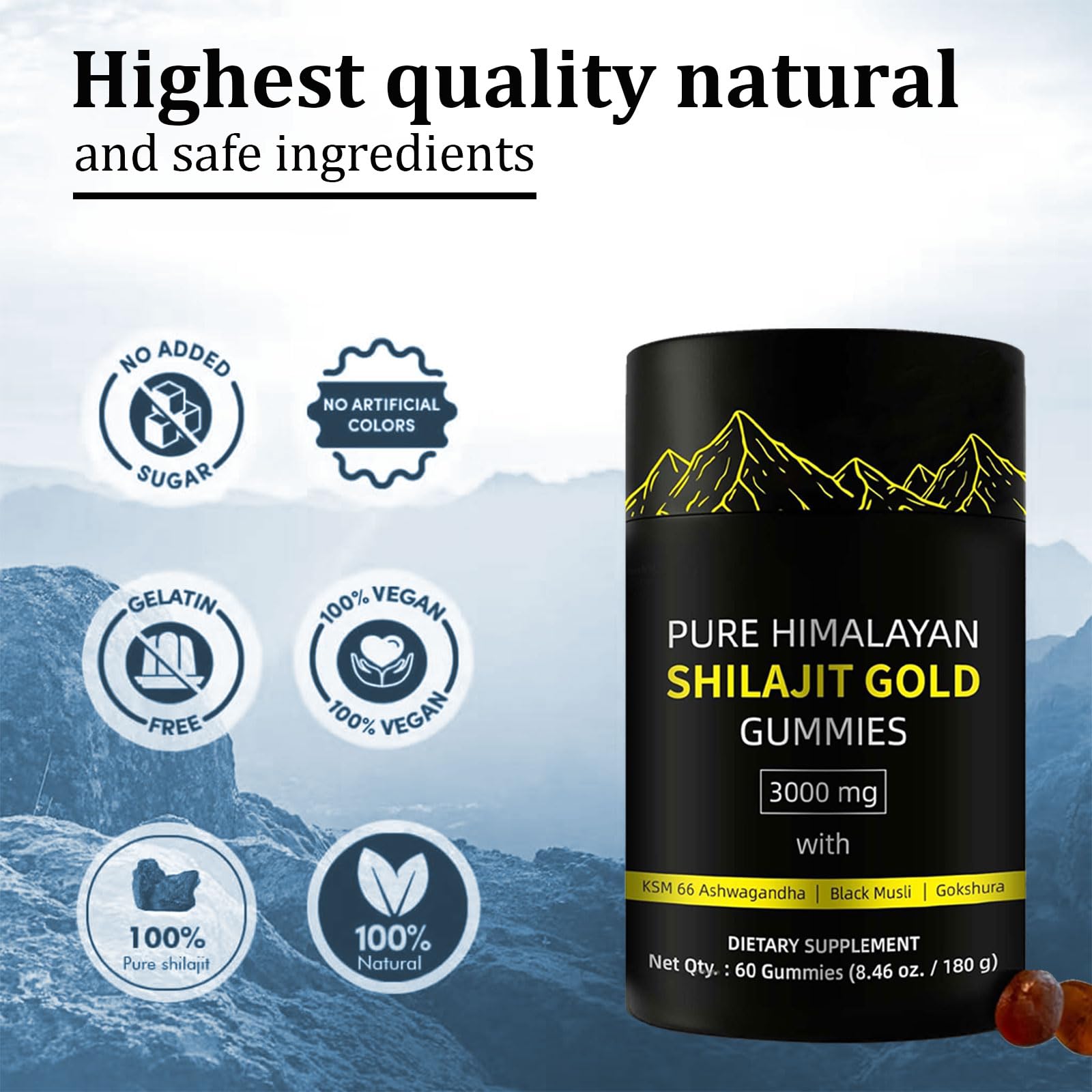 Lab-tested seal and non-GMO badge