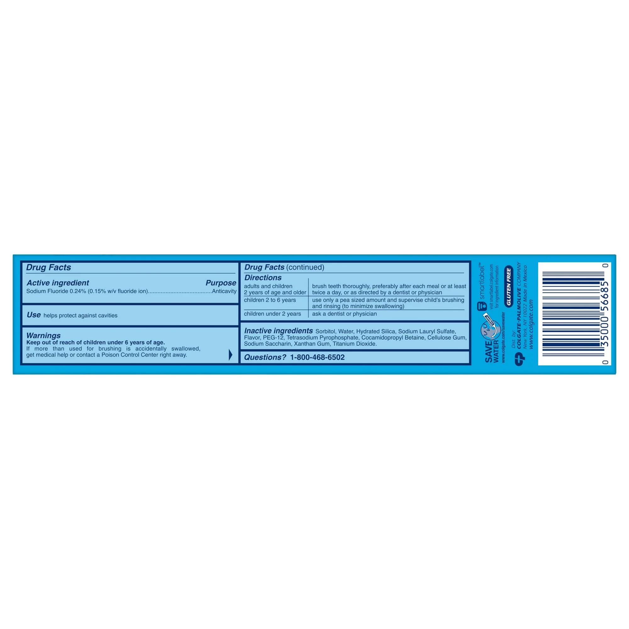 Close-up of Ultra Brite Clean Mint toothpaste tube
