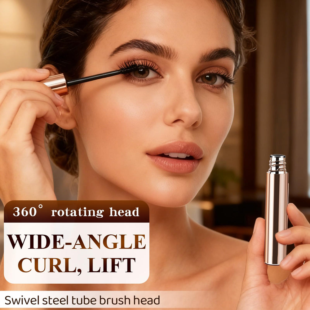 Lashes after application appear defined, lifted, and clump-free with Ultra-Fine mascara.
