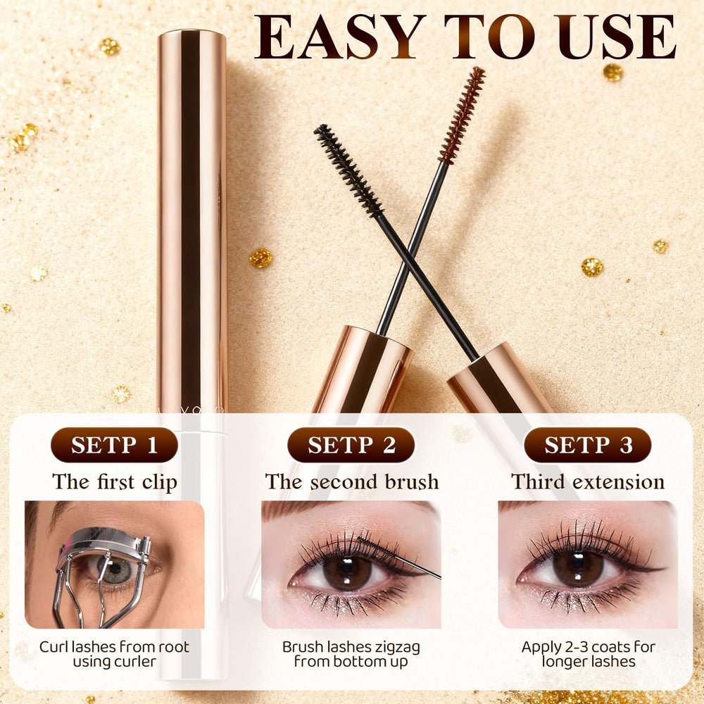 Packaging and setup of Ultra-Fine Lengthening Waterproof Mascara ready for daily wear.