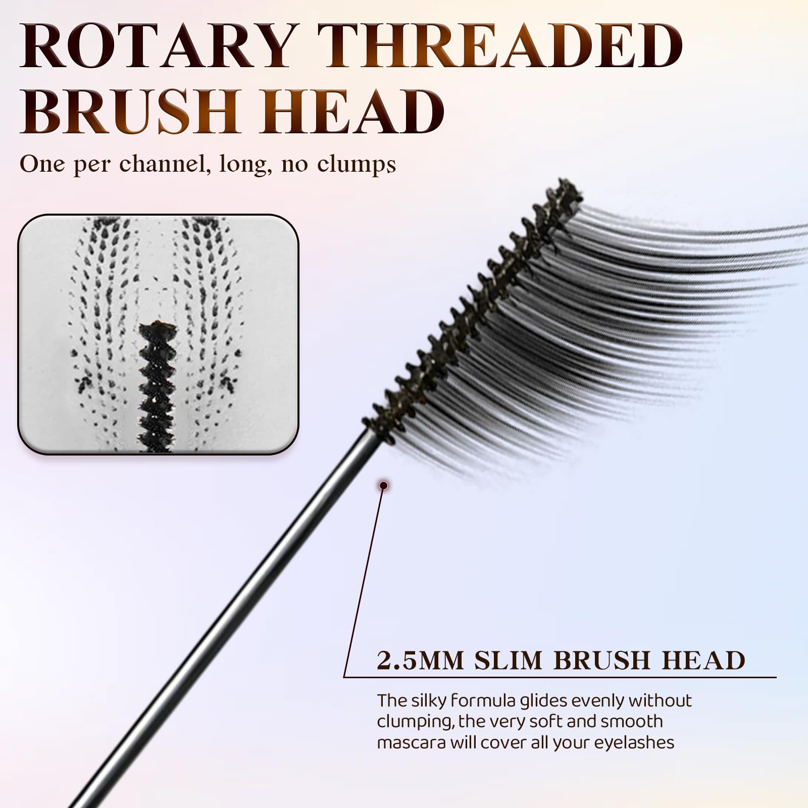 Mascara tube and cap showing quick-dry, waterproof design for daily wear.